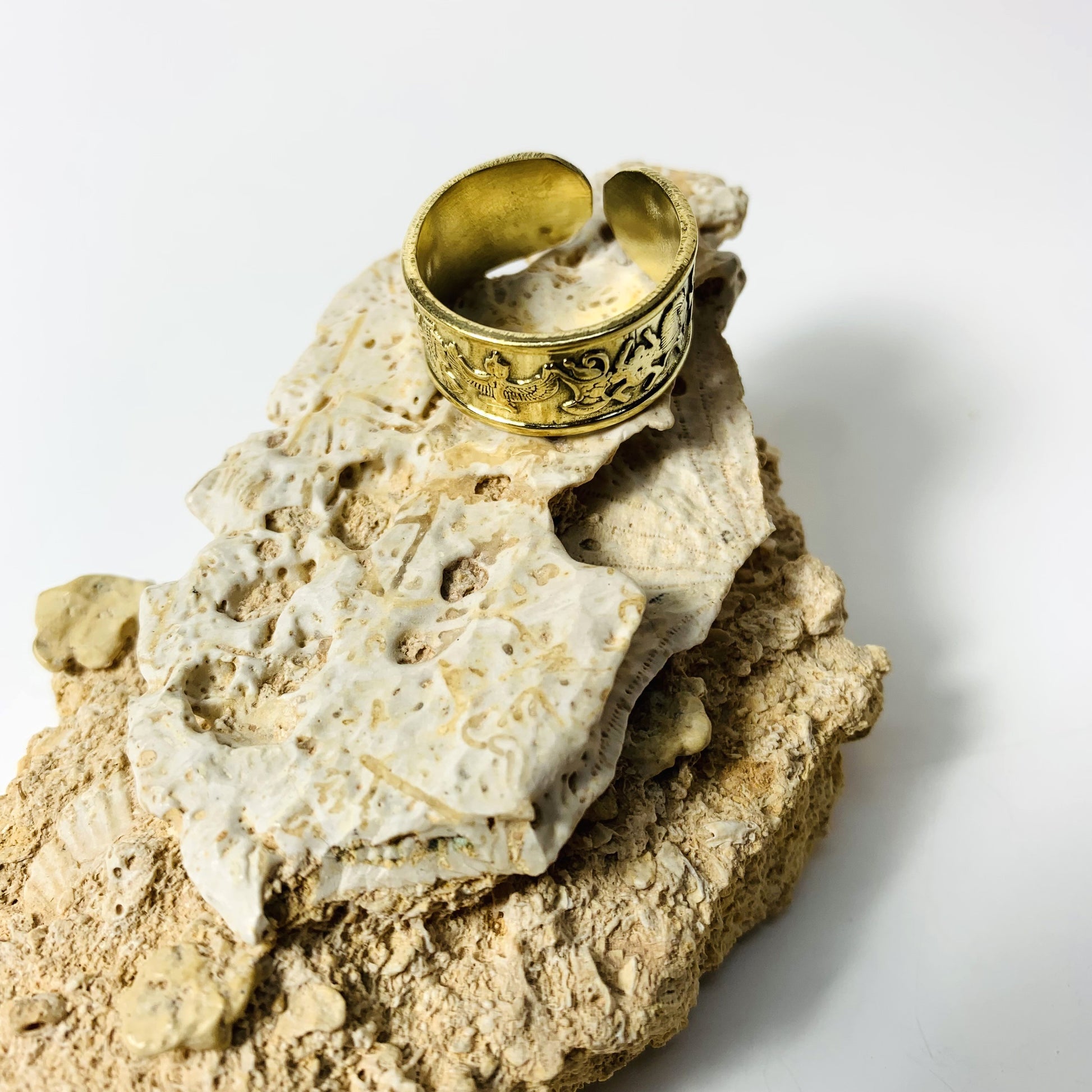 Handmade Brass Ring - Ancient Egypt Symbols