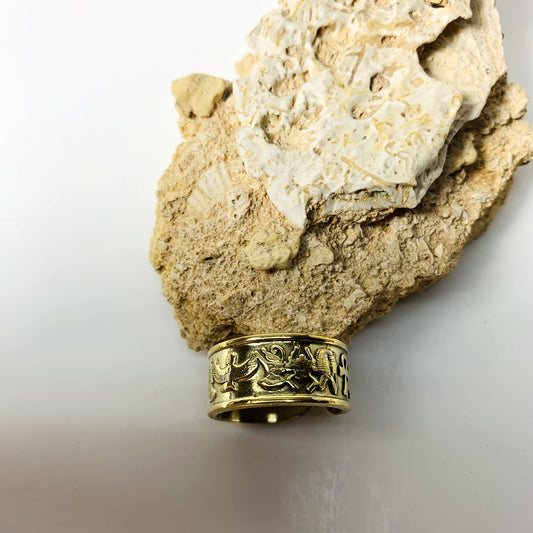 Handmade Brass Ring - Ancient Egypt Symbols