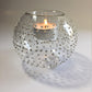 Blown Glass Candle Holder - Silver Dots