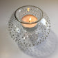 Blown Glass Candle Holder - Silver Dots