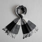 Handwoven Viscose Rayon Plaid Handwoven Scarf - Black & White, Fair Trade, Ethical Fashion