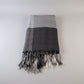 Handwoven Viscose Rayon Plaid Handwoven Scarf - Black & White, Fair Trade, Ethical Fashion