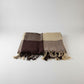Plaid Handwoven Bamboo Viscose Rayon Scarf - Beige & Brown, Fair Trade