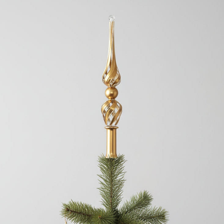 Decorative handblown glass gold finial, fair trade, ethically made