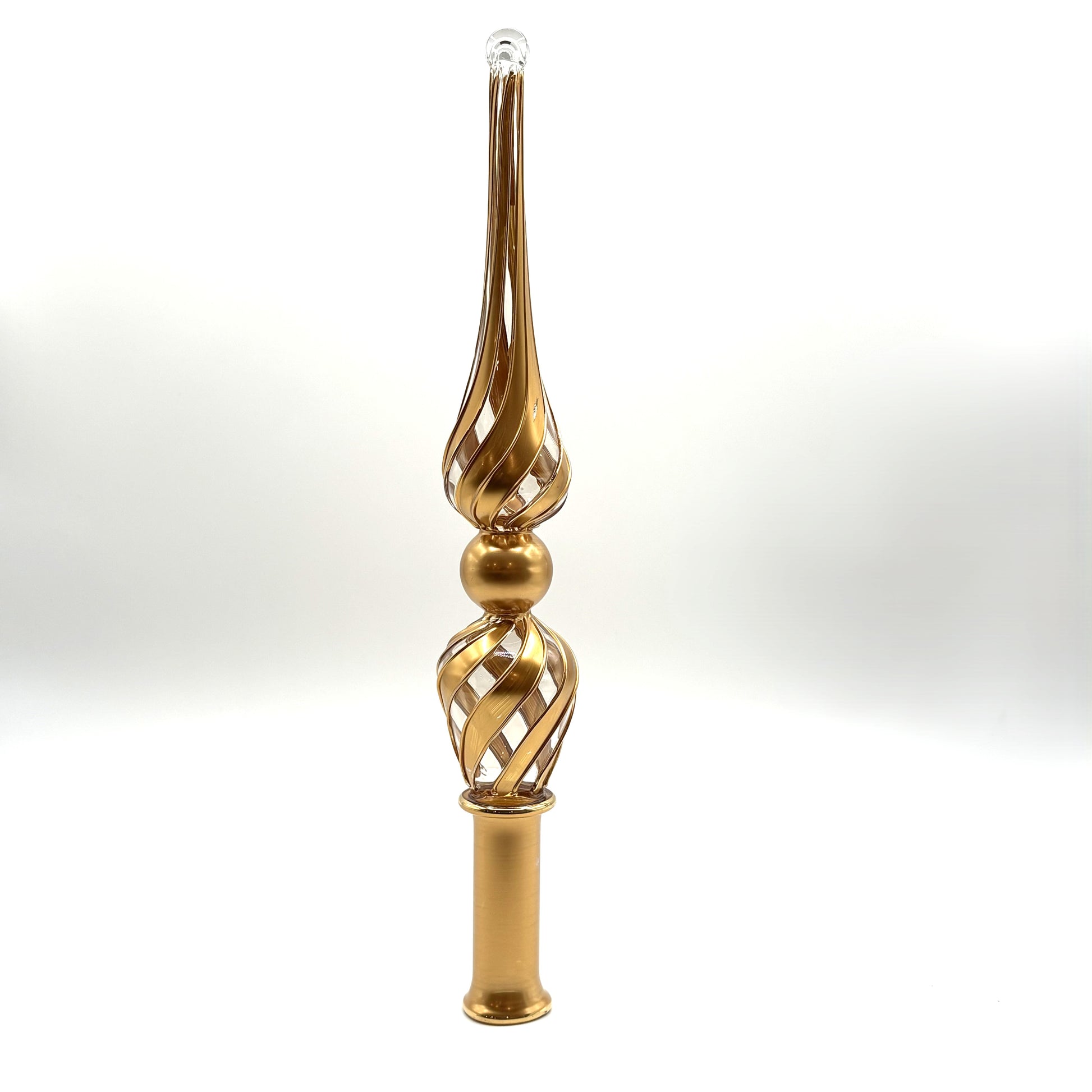 Decorative handblown glass gold finial, fair trade, ethically made