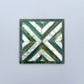 Set of four square wood coasters inlaid with mother of pearl in a geometric pattern, fair trade handmade, arabesque marquetry