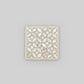 Set of four geometric patterned arabesque wood coasters inlaid with mother of pearl, marquetry, fair trade