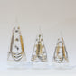 Blown Glass Tabletop Christmas Tree - Cone Engraved Silver & Gold