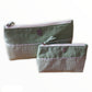 Raghd Handcrafted Green Striped Fabric Cosmetic Bag, Ethically Handmade