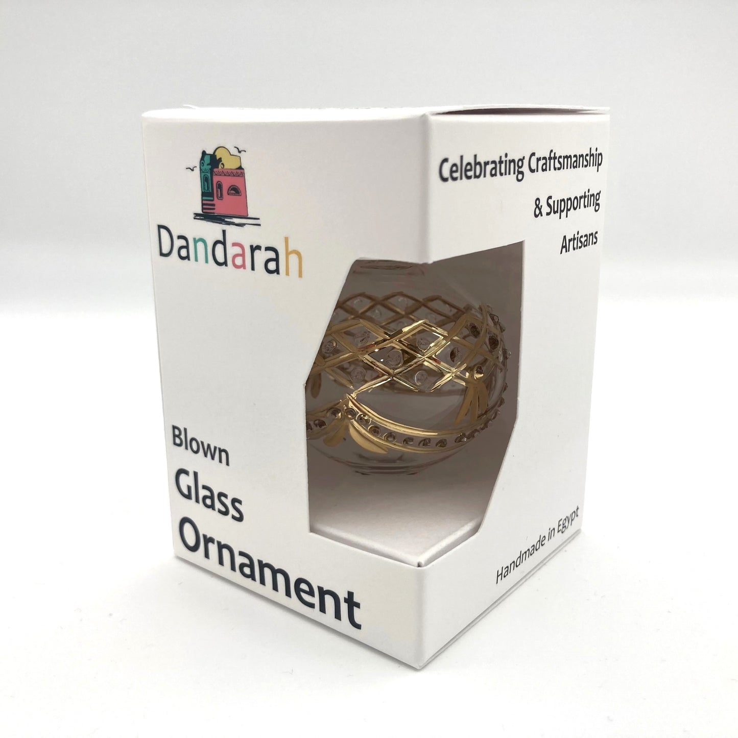 Dandarah blown glass ornament packaging