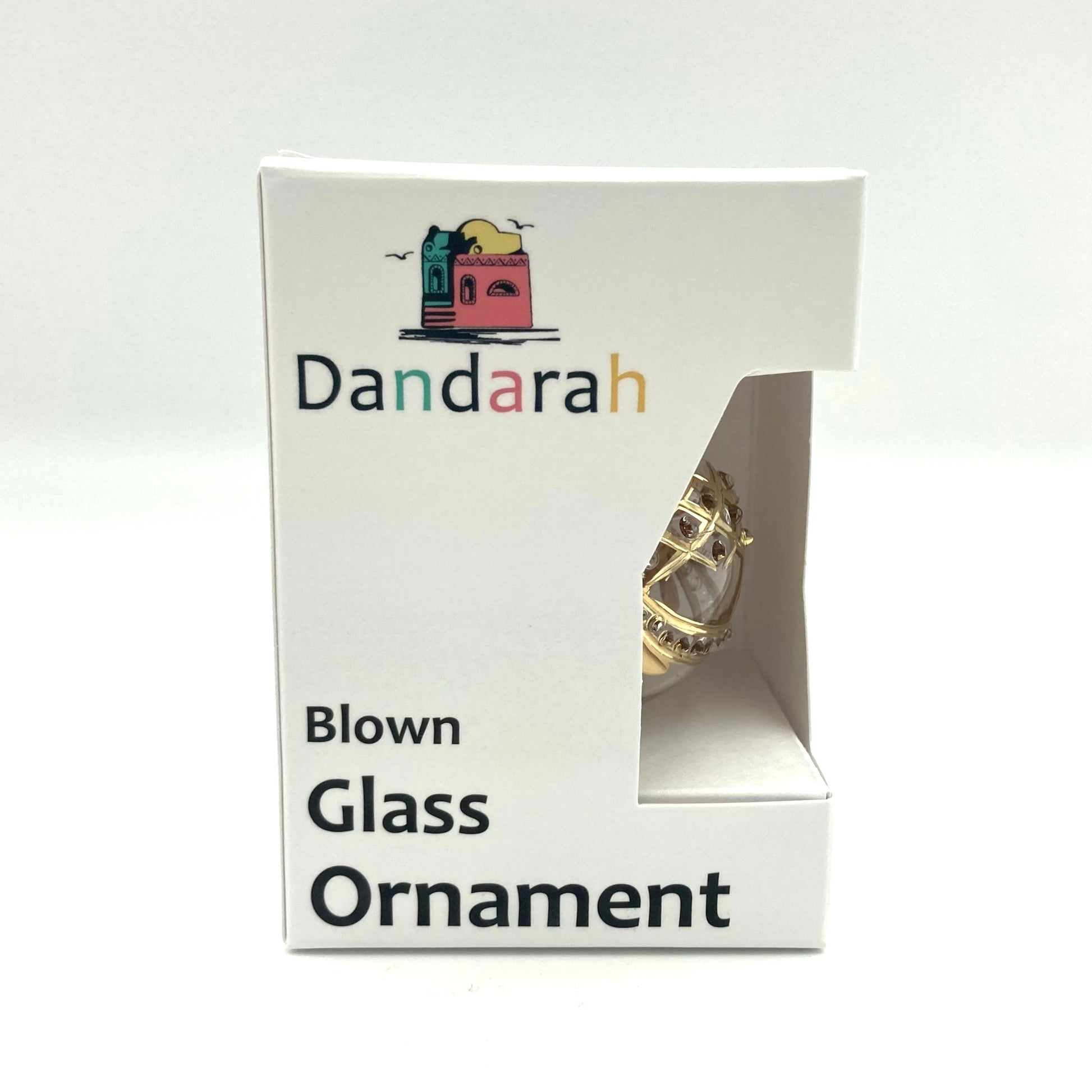 Dandarah blown glass ornament packaging