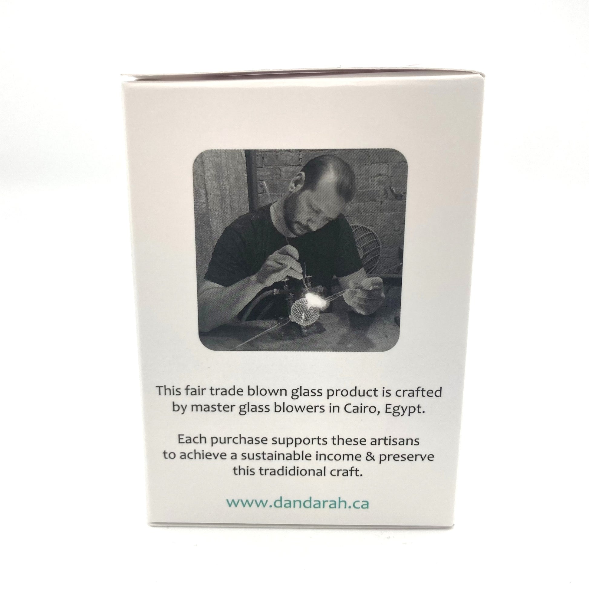 Dandarah blown glass ornament packaging