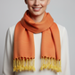 Dandarah Fair Trade Solid Handwoven Bamboo Viscose Scarf, Yellow and Orange, Ethically Handmade