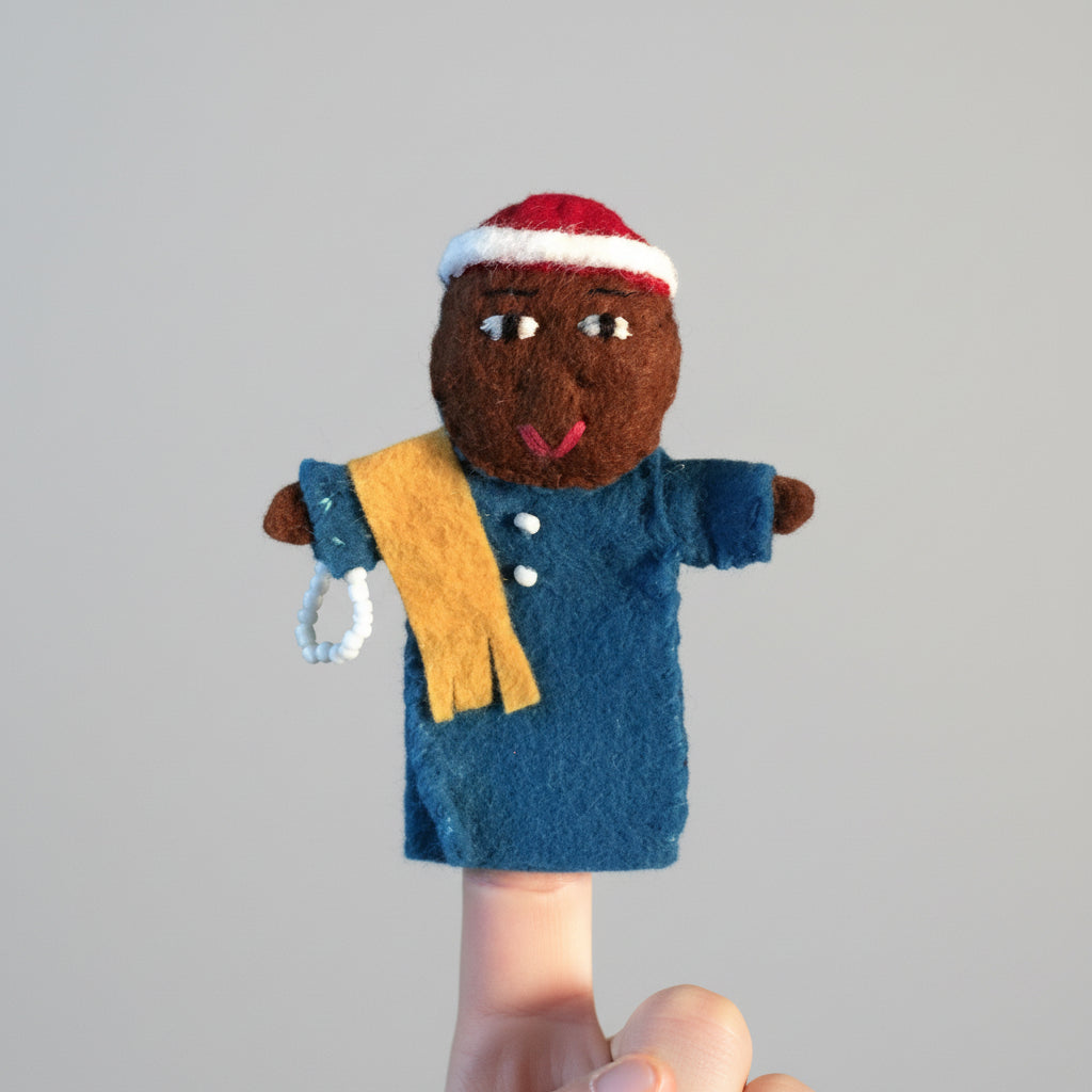 Fair Trade Handmade Finger Puppet - Dandarah, Ethcially Hand-sewn by women artisans