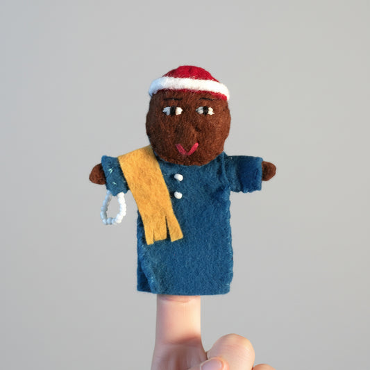 Fair Trade Handmade Finger Puppet - Dandarah, Ethcially Hand-sewn by women artisans