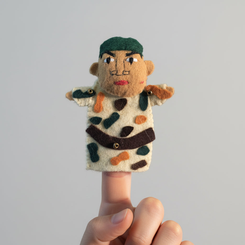 Fair Trade Handmade Finger Puppet - Dandarah, Ethcially Hand-sewn by women artisans