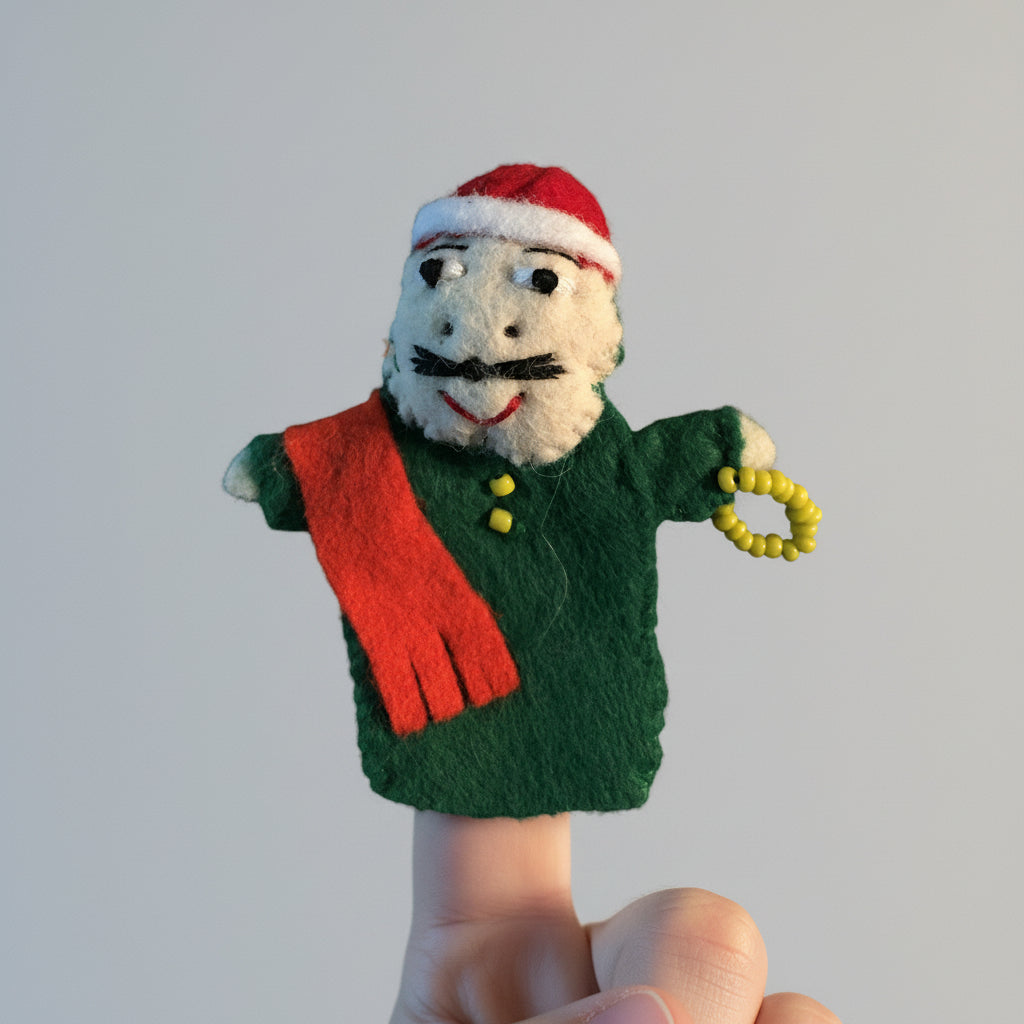 Fair Trade Handmade Finger Puppet - Dandarah, Ethcially Hand-sewn by women artisans