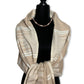 Geometric Handwoven Egyptian Cotton Scarf - Beige