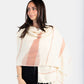 Geometric Handwoven Scarf - Beige & Burgundy