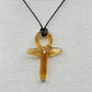 Handcrafted Ankh Glass Pendant - Gold