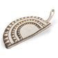 Half Moon hand-beaded wristlet clutch with geometric pattern in white & gold