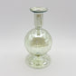 Hand-blown glass bud vase in iridescent green