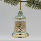 Fair Trade Handblown Glass Engraved Bell Ornament with Gold Details
