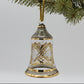 Fair Trade Handblown Glass Engraved Bell Ornament with Gold Details