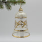 Fair Trade Handblown Glass Engraved Bell Ornament with Gold Details