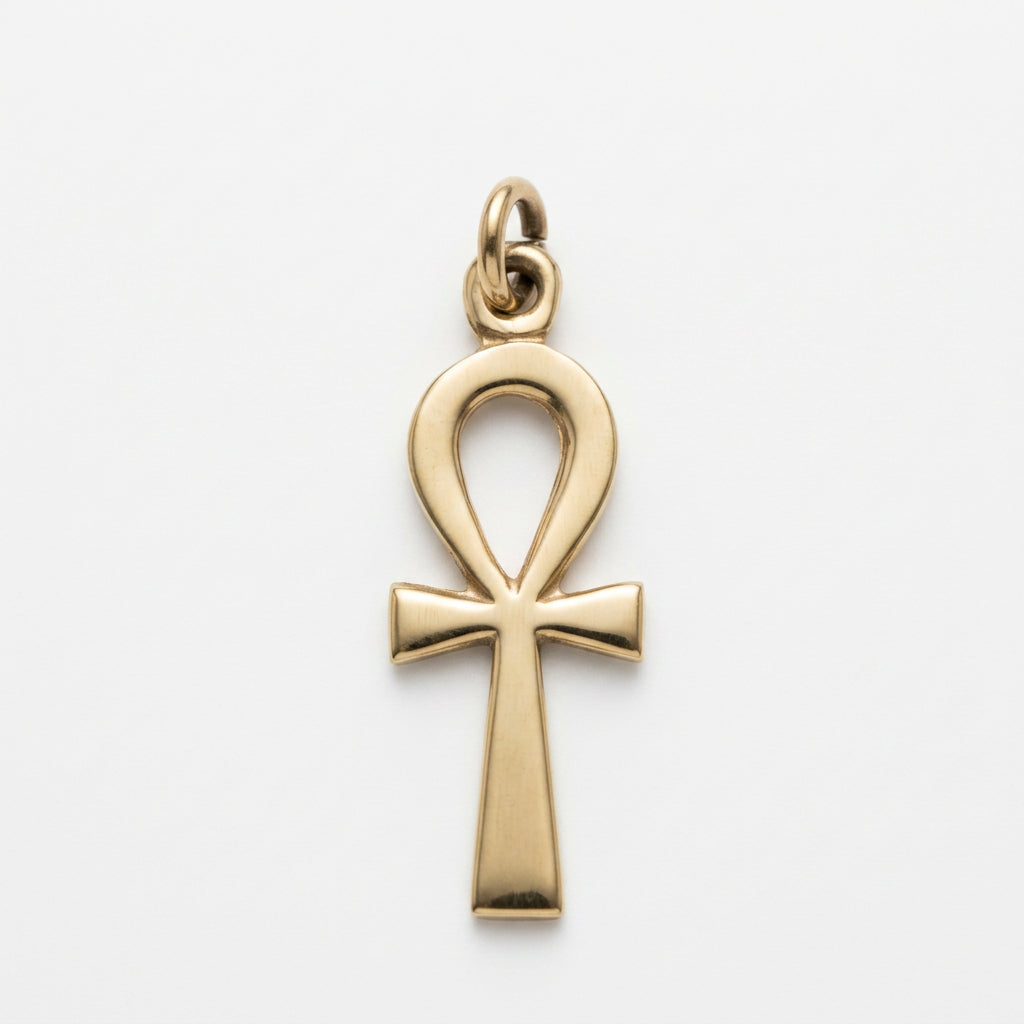 Handmade brass pendant featuring Egyptian Ankh symbol