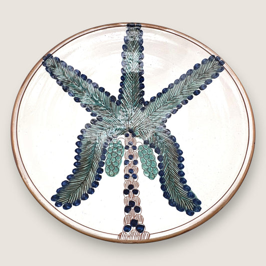 Green Palm Tree Pottery Platter