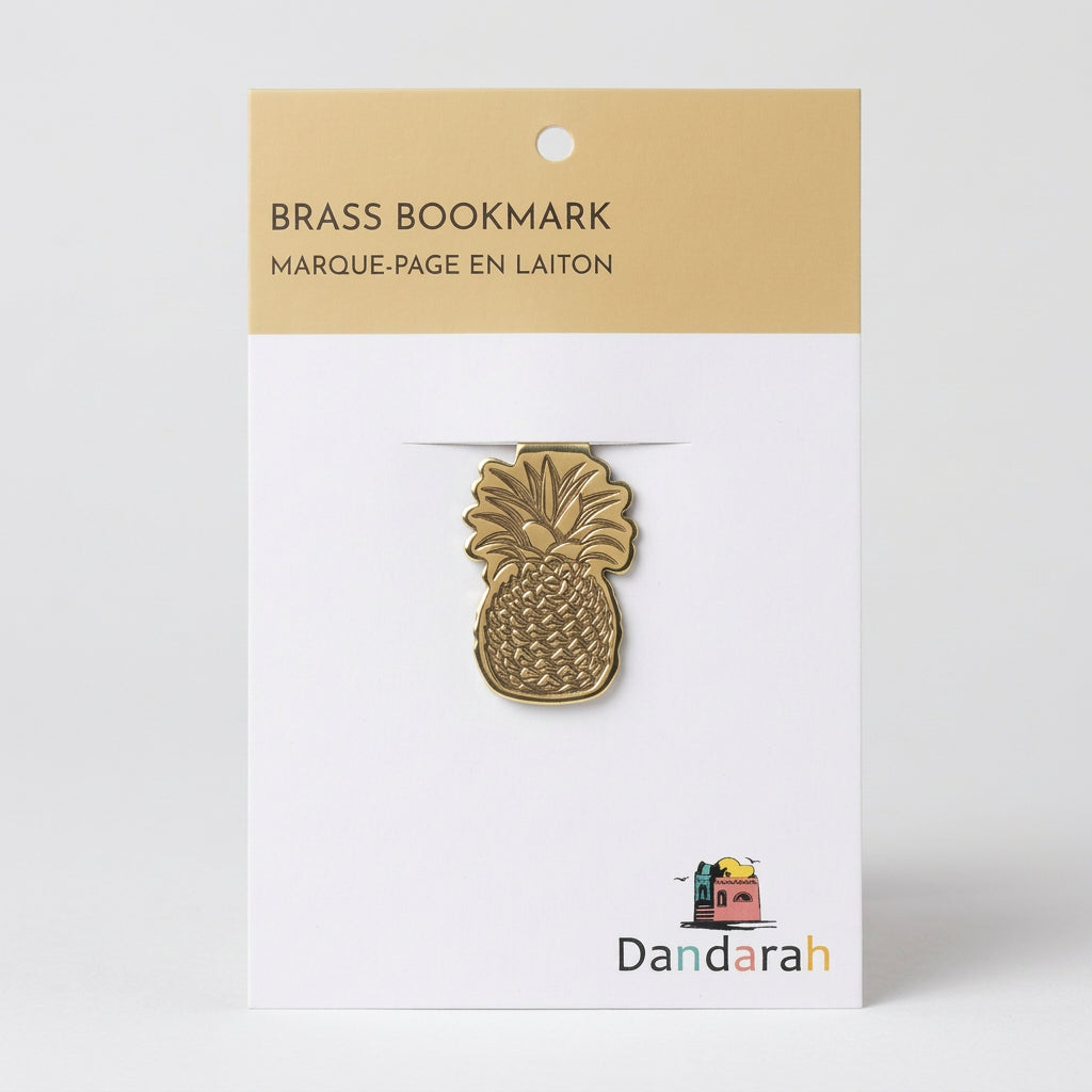 Handmade brass pineapple-shaped bookmark