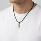 Handmade brass pendant featuring Egyptian Ankh symbol on black cord
