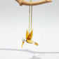 Fair trade artisanal handmade glass hummingbird in amber