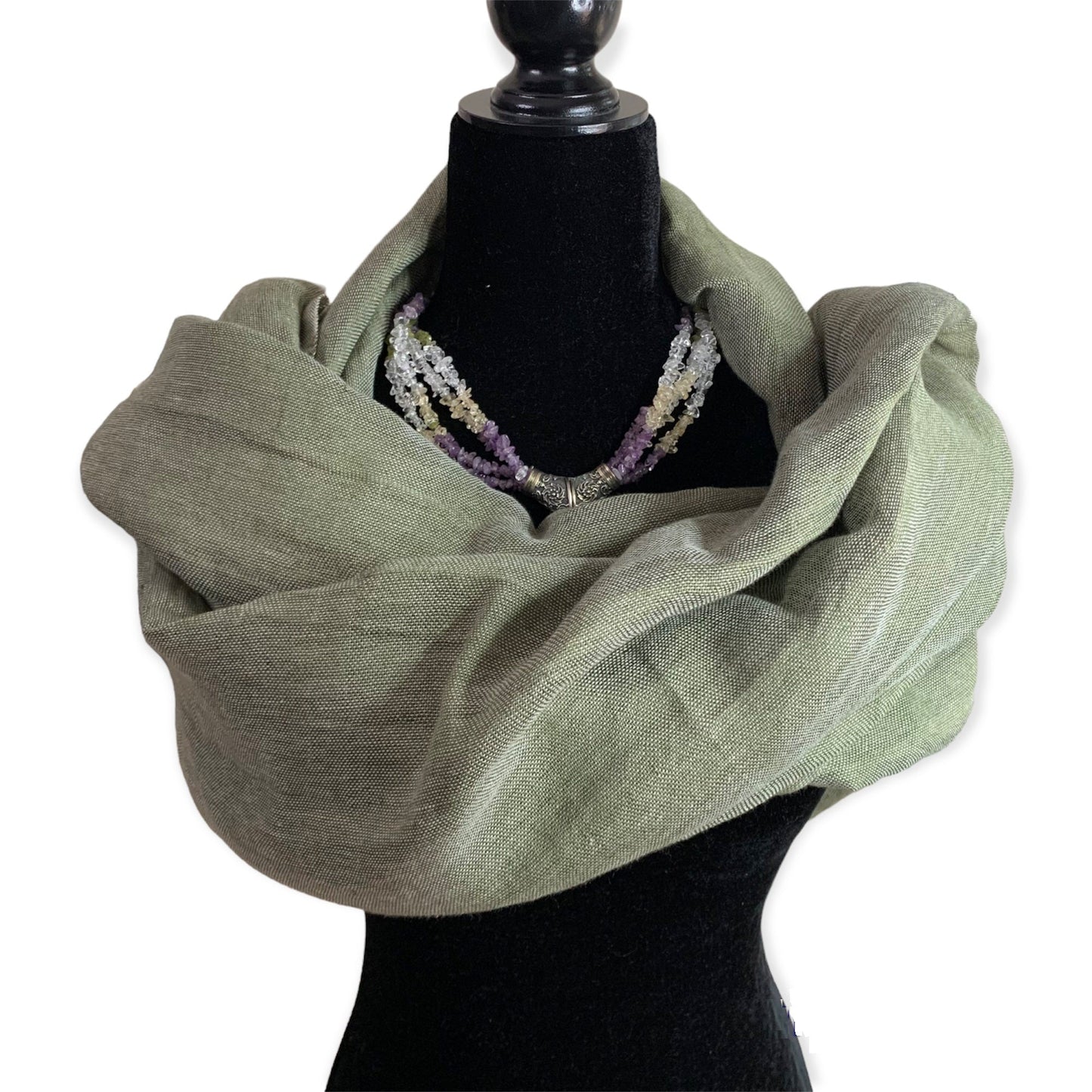 Handwoven Linen Scarf - Cumin