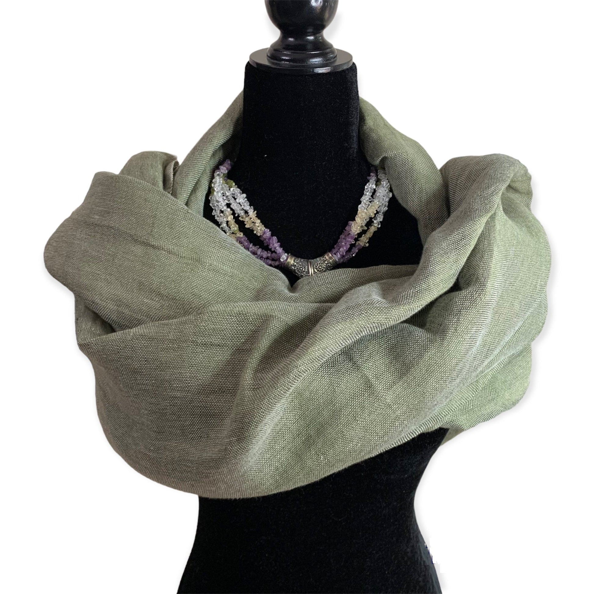 Handwoven Linen Scarf - Cumin