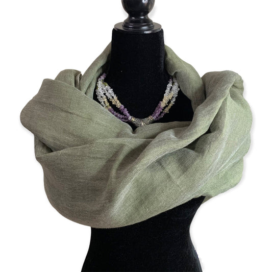 Handwoven Linen Scarf - Cumin