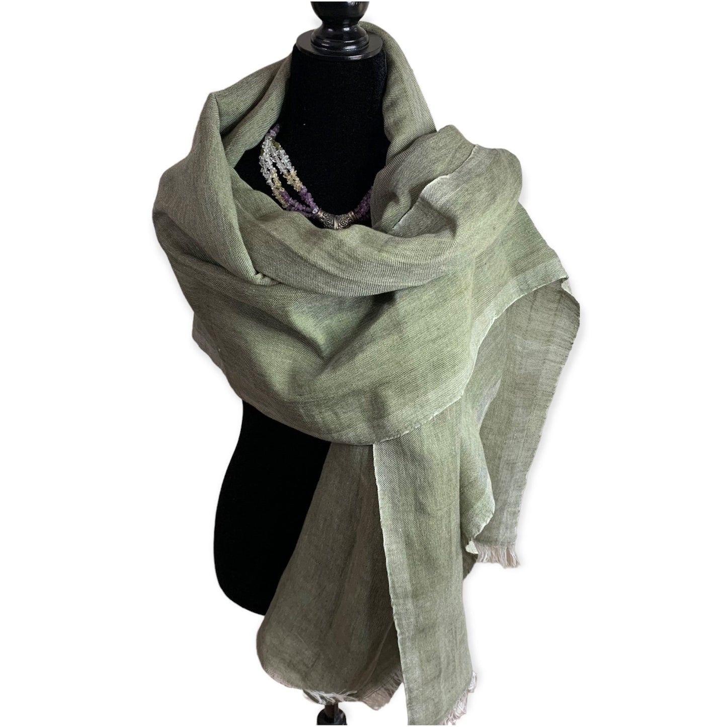 Handwoven Linen Scarf - Cumin