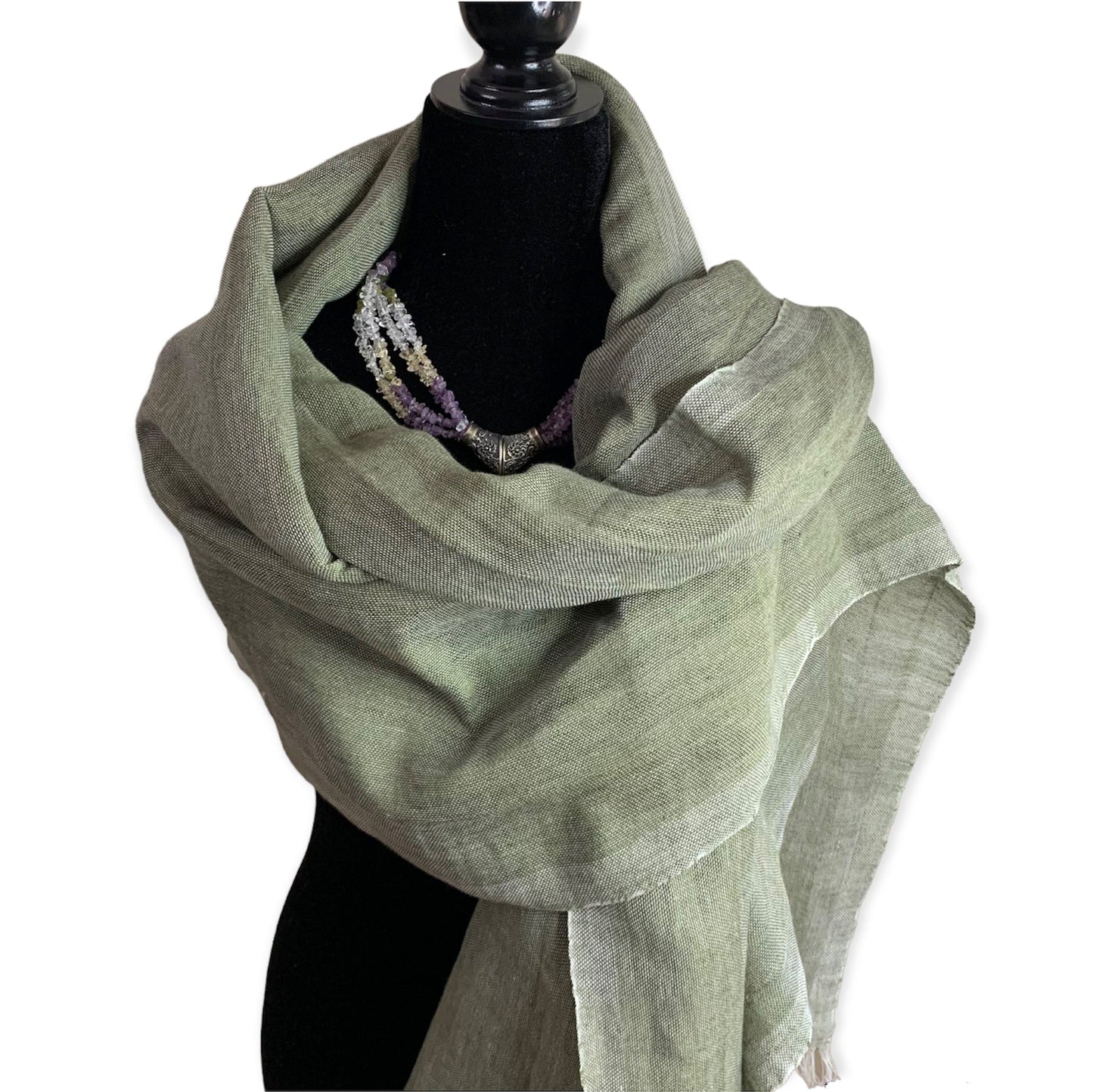 Handwoven Linen Scarf - Cumin