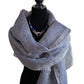 Handwoven Linen Scarf - Navy Blue