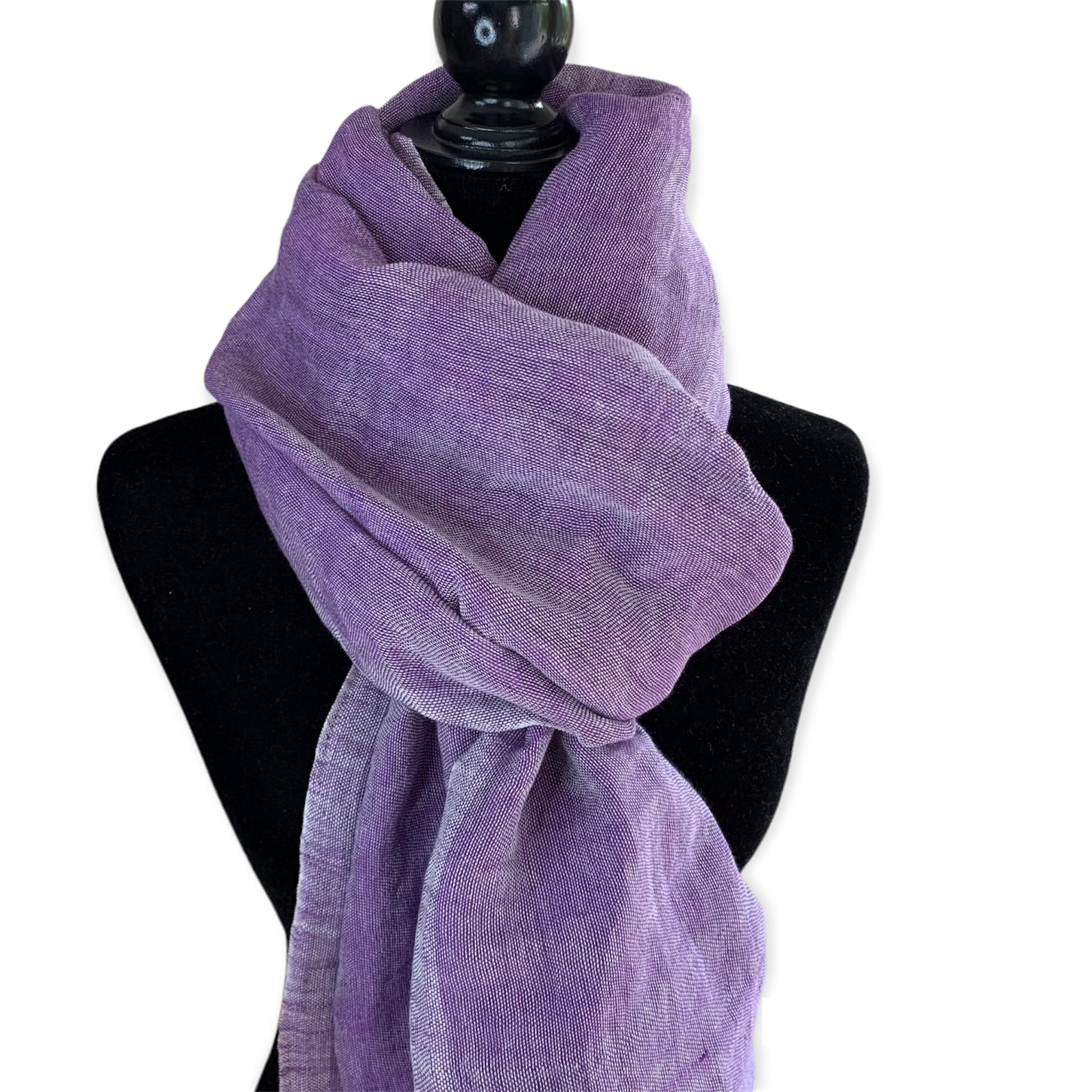 Handwoven Linen Scarf - Violet