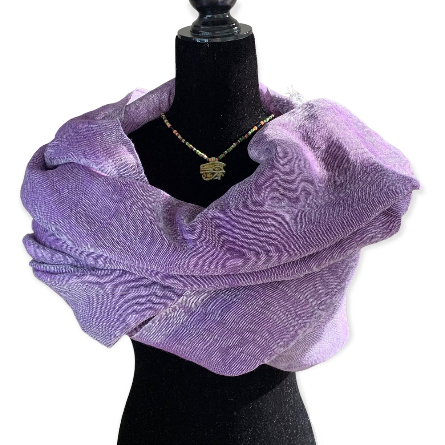 Handwoven Linen Scarf - Violet