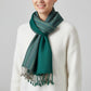Fair Trade Pencil Striped-frame Handwoven Bamboo Viscose Scarf - Pine Green, Sustainable Ethical Fashion