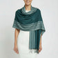 Fair Trade Pencil Striped-frame Handwoven Bamboo Viscose Scarf - Sacramento Green, Ethical Sustainable Fashion