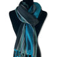 Striped Handwoven Scarf - Turquoise & Black