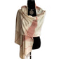 Geometric Handwoven Bamboo Viscose Scarf - Beige & Burgundy