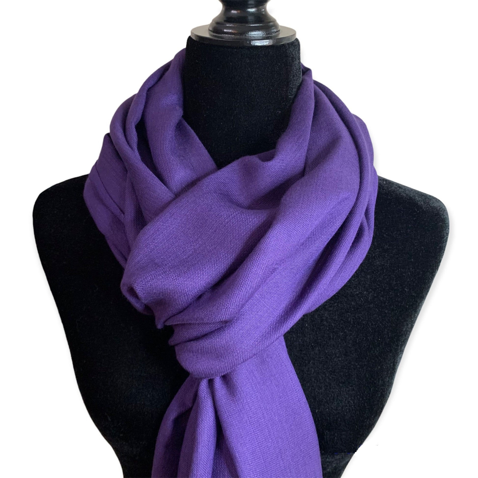 Solid Handwoven Scarf - Purple