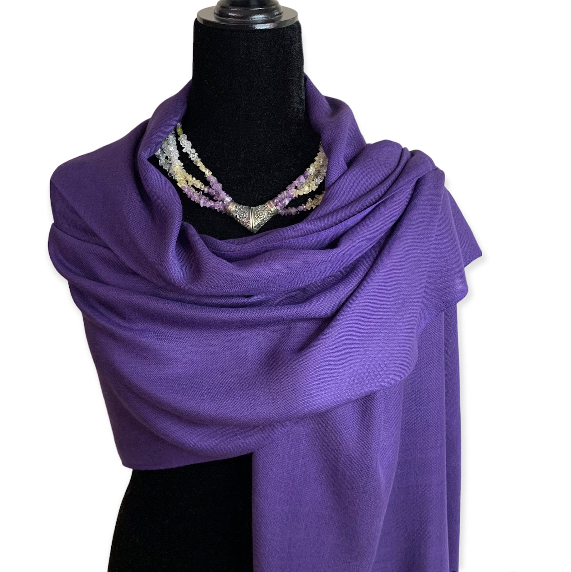 Solid Handwoven Scarf - Purple