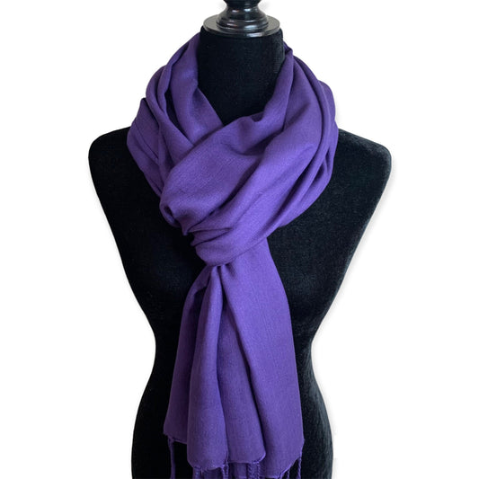 Solid Handwoven Scarf - Purple