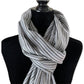 Thin Striped Handwoven Bamboo Viscose Scarf - Shades of Gray